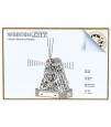 Wooden City - Windmill 3D Sculpture - Brown